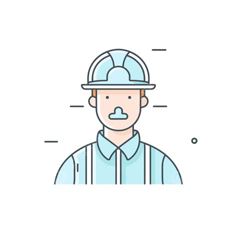 Linear Construction Man Icon Vector Illustration Engineer Lineal Icon