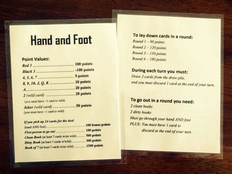 Printable Hand And Foot Card Game Rules Pdf