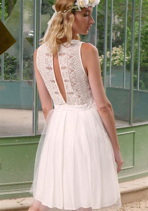 Robe De Mari E Courte Tutu Boheme Et Romantique Pas Cher Pour Mariage