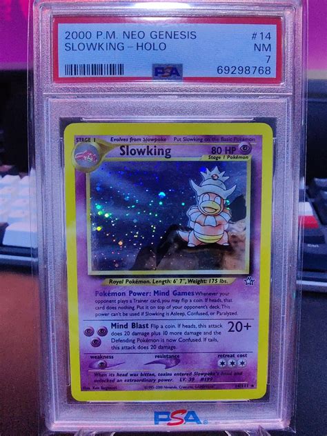 Pokemon TCG Card 2000 Neo Genesis Slowking PSA 7 Hobbies Toys Toys