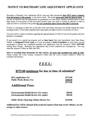 Fillable Online Lewiscountywa Boundary Line Adjustment 2015doc Fax