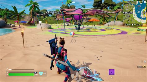 Taper Dans Un Ballon De Plage Et Dans Un Ballon De Plage Géant Dans Fortnite Défi Eté Au Calme