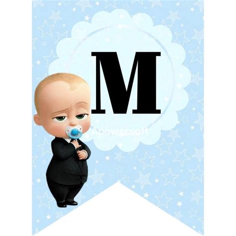 Letra M banderín Boss Baby Disney Characters Fictional Characters