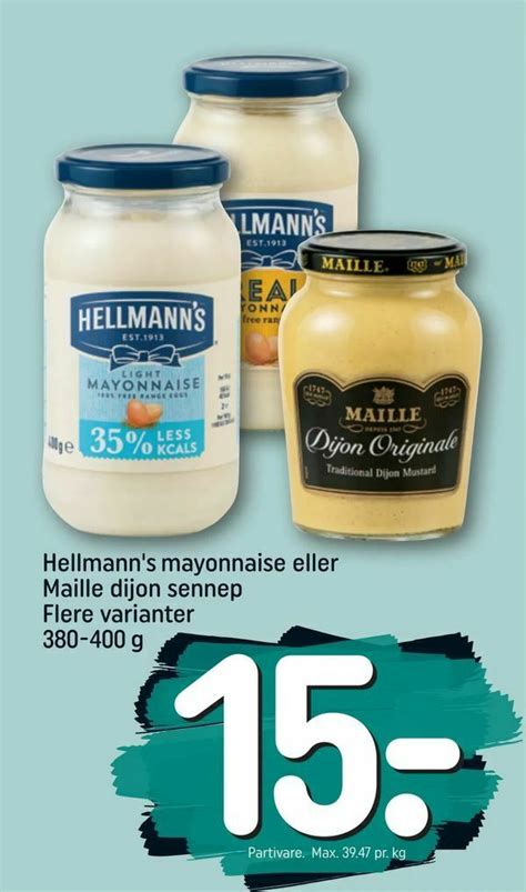 Hellmann S Mayonnaise Eller Maille Dijon Sennep Tilbud Hos Rema