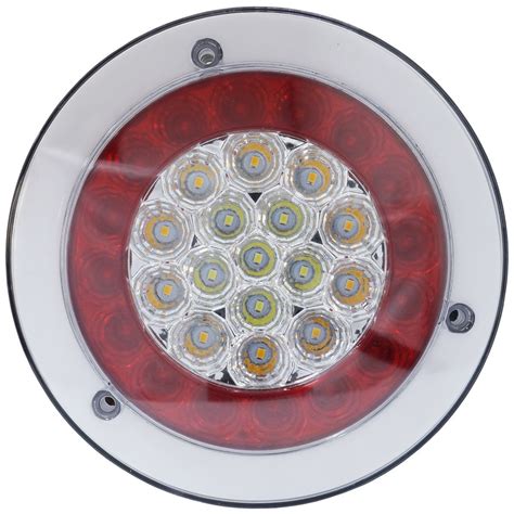 Par Lanterna Traseira Led Tricolor Redonda 12 24v Universal Carretinha