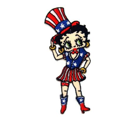 Betty Boop USA Flag Dress Embroidered Applique Iron on by DIYMINT