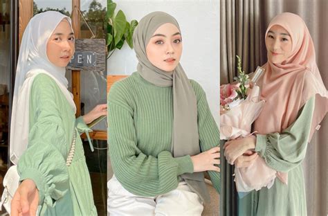 Warna Jilbab Yang Cocok Dipadukan Baju Hijau Sage