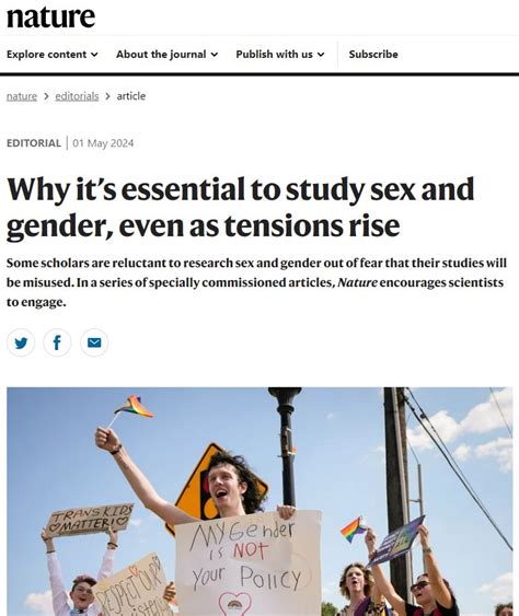 Premier Scientific Journal Nature Takes On Climate Of Fear Surrounding Research On Sex And