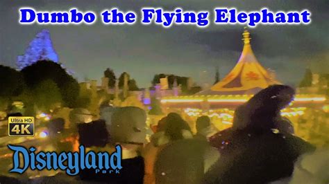 Disneyland Dumbo The Flying Elephant At Night On Ride Low