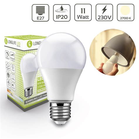 LED Lampe Birne E27 11 Watt A60 matt 2700 Kelvin warmweiß Parcolux