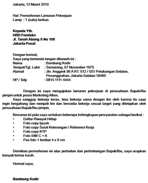 Contoh Surat Lamaran Pekerjaan Terbaru Homecare24