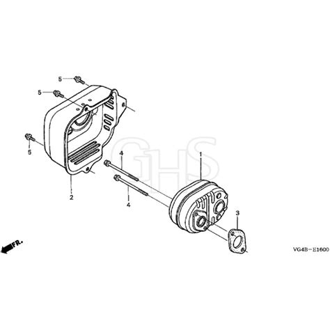 Honda HRG536C4 SDEA MZCG 7600001 7629999 Muffler Diagram GHS