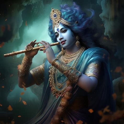 Premium Photo Lord Krishna And Playing Flute On The Occasion Of