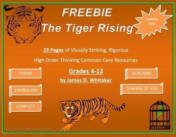 Tiger Rising Novel Study Resources Freebie Kate Dicamillo Common Core