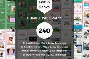 240 Social Media Canva Templates Bundles Graphic By Putra Art