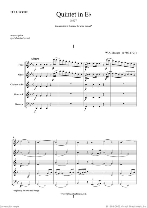 Free Sheet Music Taffanel Paul Wind Quintet Woodwind Quintet Flute Clarinet Oboe Horn