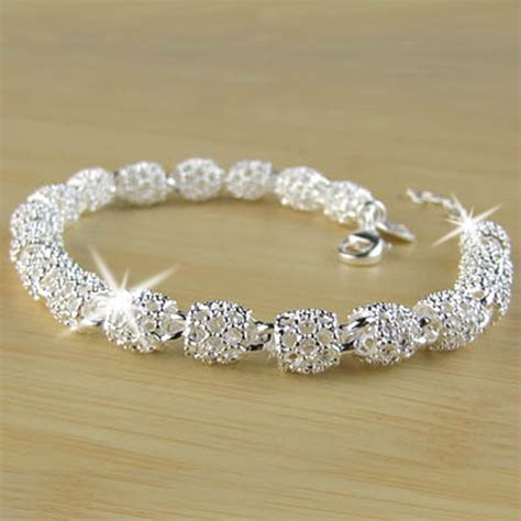 Pulseira De Prata Esterlina Contas Fecho Lagosta Shopee Brasil