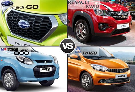 Comparison Datsun Redi Go Vs Renault Kwid Vs Maruti Alto 800 Vs Tata