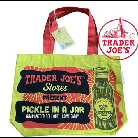 Trader Joes Bags Trader Joes Pickle Tote Bag 0 Cotton Poshmark