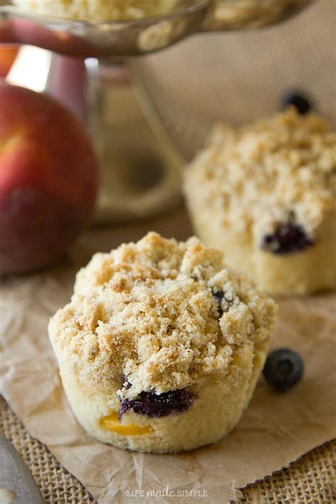 Blueberry Peach Coffee Cake Muffins Life Made Simple