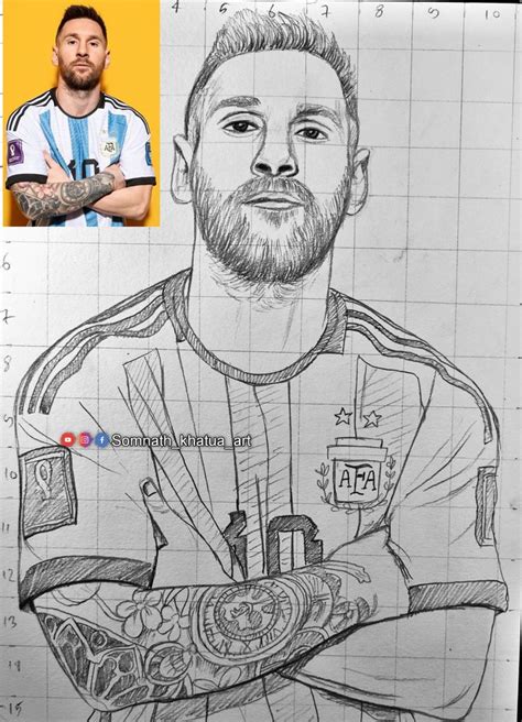 Leo Messi drawing outline ,How to draw Lionel Messi, Outline Tutorial ...