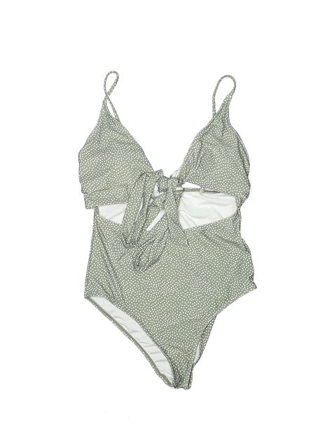 Pink Lily Multi Color Gray One Piece Swimsuit Size M - 50% off | thredUP