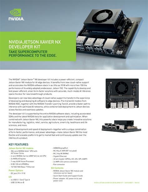 Nvidia Jetson Xavier Nx Developer Kit Datasheet Pny Webonly Nvidia