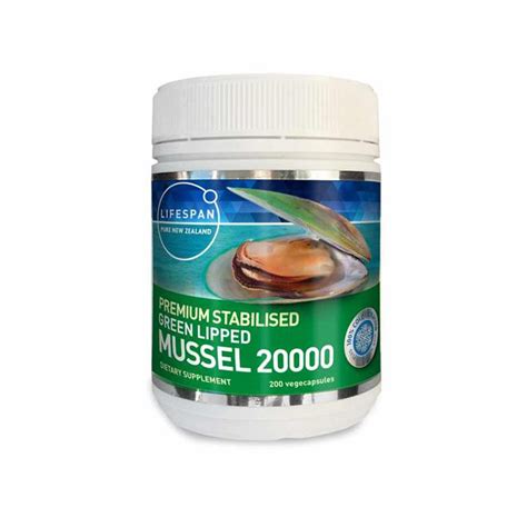 Lifespan Green Lipped Mussel 20000mg 200 Capsules Link Health