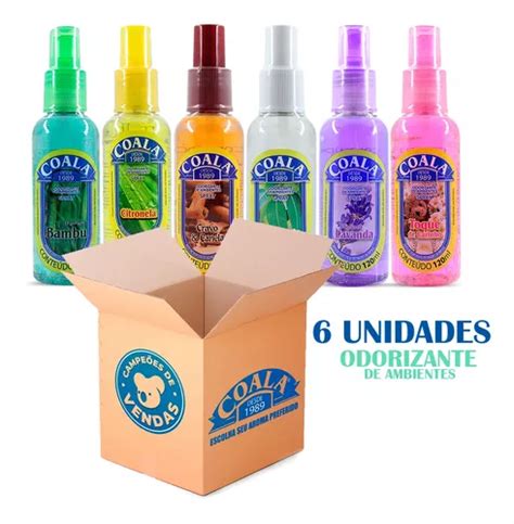 Caixa 6 Odorizantes Spray Coala À Escolher 120ml Cada