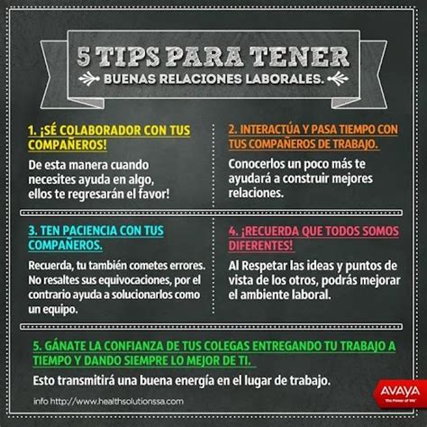 5 Tips Para Tener Buenas Relaciones Laborales Infografía Informepedia