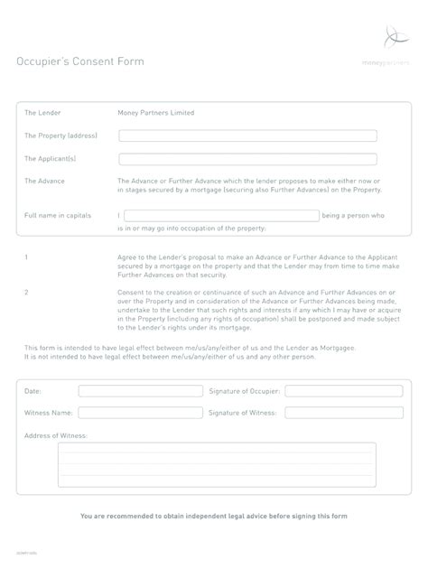 Occupiers Consent Form Fill Online Printable Fillable Blank