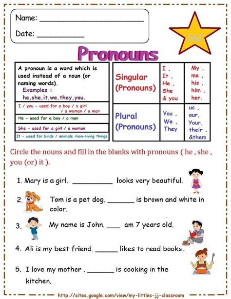 Pronouns Worksheet English Grammar Worksheet Artofit