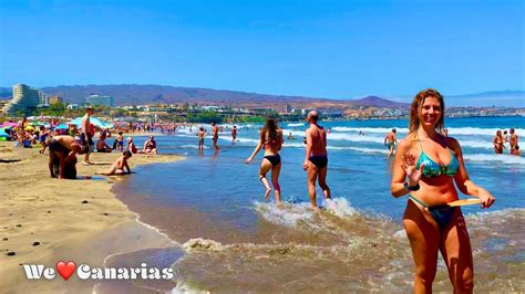 Gran Canaria Playa Del Ingles Boardwalk Beach We Canarias YouTube