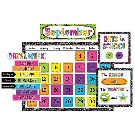 Brights 4ever Calendar Bulletin Board Set Teacher Created Resourc