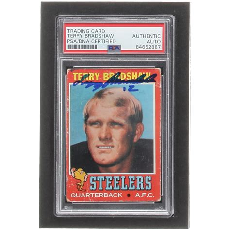 Terry Bradshaw Signed 1971 Topps 156 RC PSA Pristine Auction