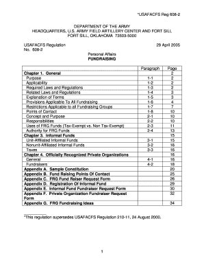 Fillable Online Army Fundraising Regulation Unstaffed Fort Sill