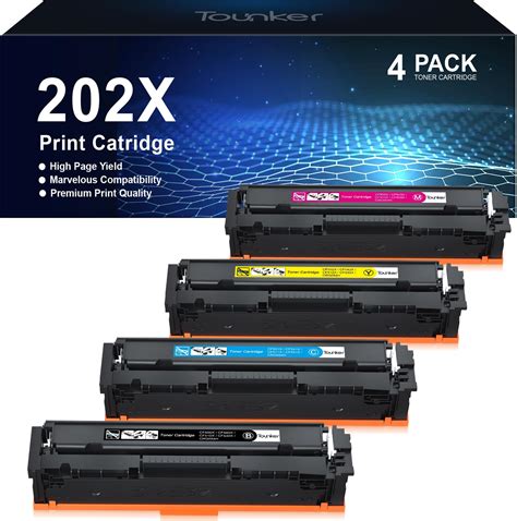 Amazon Tounker 202X Toner Cartridge 4 Pack High Yield 202A