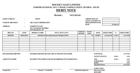 How Debit Note Template Excel Format Helps You Having A Clear Balance Excel Tmp