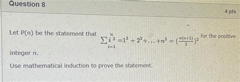 Solved Let P N Be The Statement That Chegg