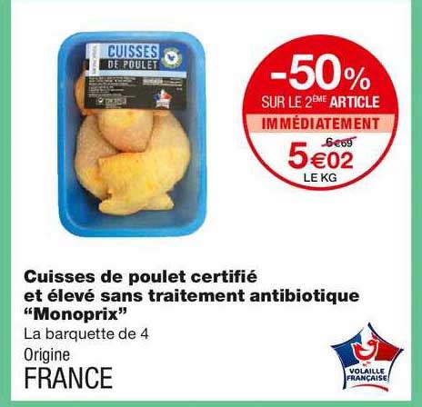 Offre Filets De Poulet Certifié élevé Sans Traitement Antibiotique