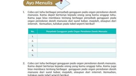 Kunci Jawaban Tema 4 Kelas 5 Halaman 55 K13 Gangguan Kesehatan Pada Organ Peredaran Darah