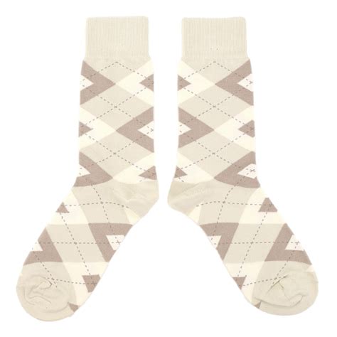 Champagne Argyle Wedding Groomsmen Mens Dress Socks