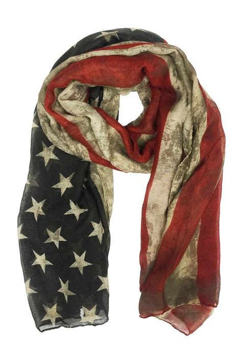 HDF1595 - AMERICAN FLAG PRINT OBLONG SCARF | American flag scarf ...