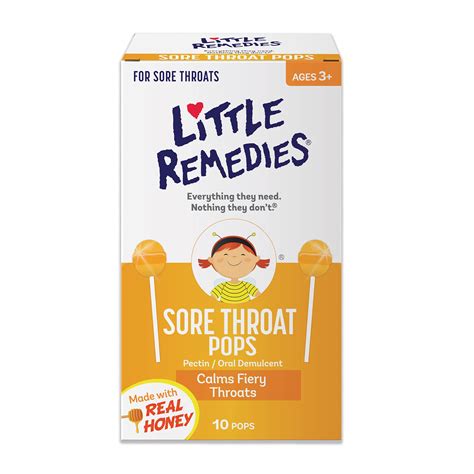 Little Remedies Sore Throat Pops with Real Honey - 10 Count Pack of 1