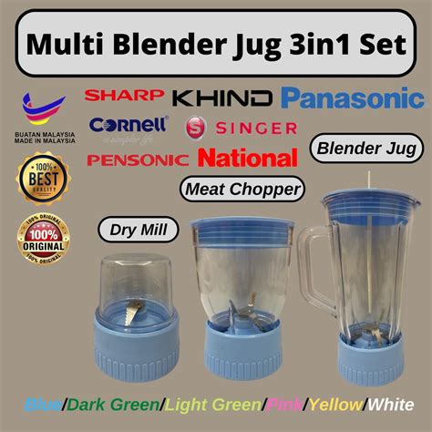 Multi Blender Jug 3in1 Set Wet Mill Meat Chopper Dry Mill Panasonic