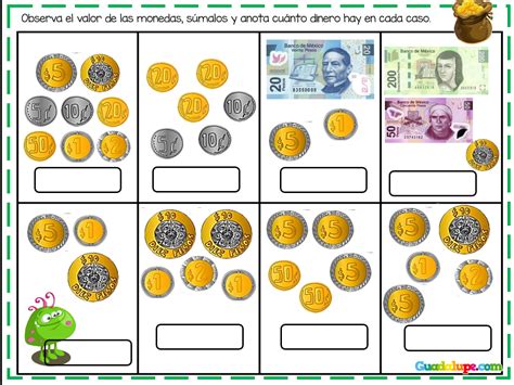 34 Ejercicios De Monedas Y Billetes Educaciín Preescolar C01