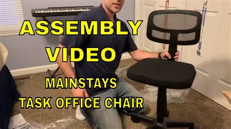 How To Assemble Video Mainstays Task Office Chair Breathable Mesh Chair Back Youtube