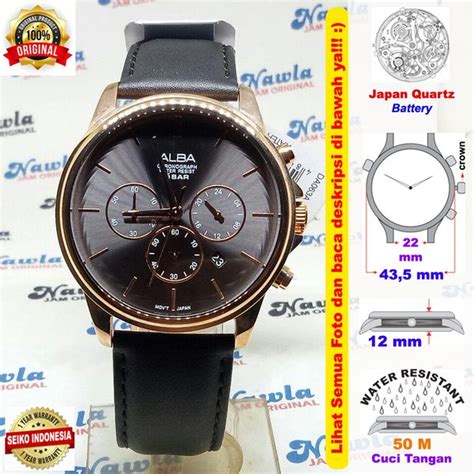 Jual Alba Quartz At E X Chronograph Rose Gold Jam Tangan Pria