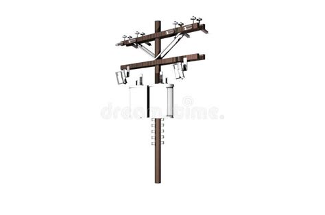 Shape Telephone Pole White Background 3d Rendering Stock Illustration