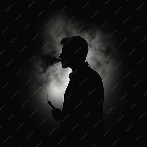 Premium Ai Image Silhouette Of Man Smoking Ecigarette